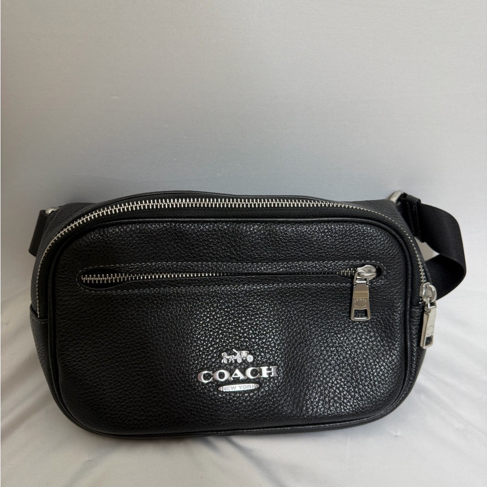 Coach Black Leather Belt Bag